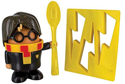 Harry Potter Eierbecher, Löffel & Toastschneider, Offiziell lizenziertes Neuheits-Frühstücksset für Harry Potter Fans, gekochte Eier als Harry Potter verkleiden, blitzförmiger Toastschneider