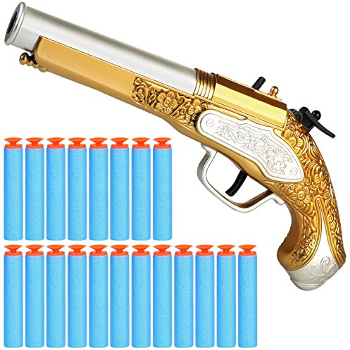 Pistola da Pirata per Bambini - Pistola Giocattolo con 20 Freccette in Schiuma Morbida, Pirata Costume Accessorio per Carnevale, Travestimenti e Feste