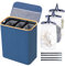 BRIAN & DANY Laundry Basket with Lid, Large Laundry Hamper 3 Compartments with Handles, Collapsible Washing Basket with 3 Removable Bags, Washing Bin for Dirty Clothes, 145L Blue
