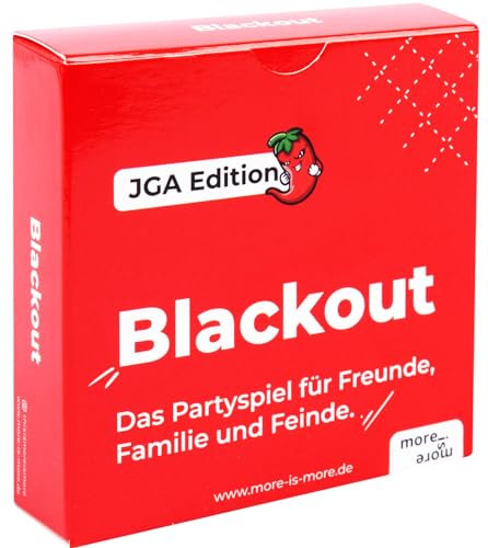 more is more Blackout - JGA Edition | das Partyspiel für Freunde, Familie und Feinde - Perfekt für jeden Spieleabend mit Freunden - Kartenspiel für JGA, WG Party, für Silvester oder als Geschenk