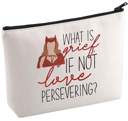 KUIYAI Wanda Witch Movie Merchandise Kosmetiktasche Wanda Zitat Geschenk Vision Hero Geschenk Scarlet Witch Lovers Make-up Tasche Maximoff Fans Geschenk, WhatIsGrief Mup, Kosmetiktasche