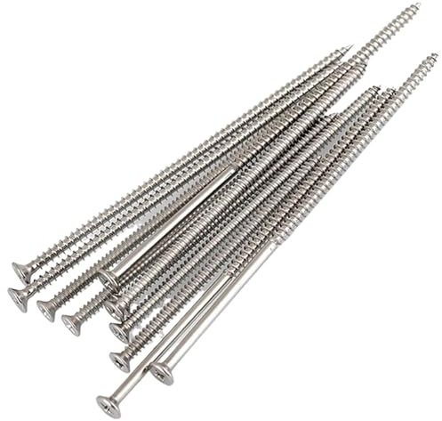Ecrous écrous hexagonaux autobloquants 20 pièces M4 à tête plate taraudeuse longue vis à bois en acier inoxydable à tête fraisée cruciforme vis autotaraudeuses longues, for les projets de travail du b