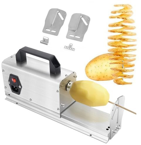 Cortador Espiral De Papas - Cortador Espiral De Papas EléCtrico Tornado, MáQuina Cortadora AutomáTica De Vegetales Retorcidos De Acero Inoxidable Para Uso Comercial En El Hogar,220V