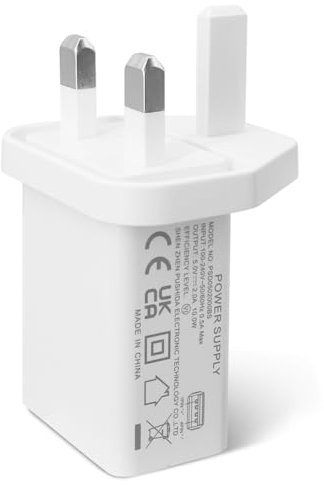 ANLINK 5V 2A 10W White USB Plug Adapter, UK Charger, 100V-240V Input, 5V 2A Output for Phone, Tablet, Speakers, USB Fan, Mirror Lights and More Devices, UKCA Listed