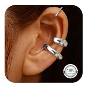 JeweBella Ear Cuff Orecchini Senza Buco Donna Chunky Earcuff Set Orecchini Finti Donna Placcato Oro 18K Cartilagine Helix Non Piercing Anallergici Regolabile Ear Cuff Wrap Zirconi Regalo Gioielli