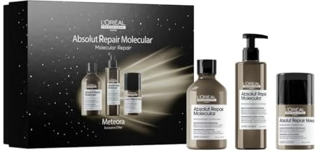 L'OREAL PROFESSIONNEL - Coffret Cadeau - Cheveux Très Abîmés - Absolut Repair Molecular - Répare 2 ans de Dommages - Édition Limitée - Shampoing (300ml) + Sérum (250ml) + Soin Sans Rinçage (50ml)