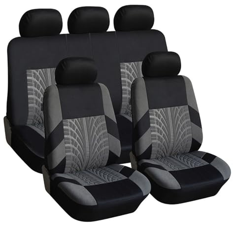 XJQHK Auto Sitzbezüge Set für Ford Ranger Wildtrak 2016-2023 2024 2025, Atmungsaktiv Bequem Vorne Und Hinten Auto-Schonbezüge Stoff Sitzbezug Innenraum Schonbezüge,A-Grey