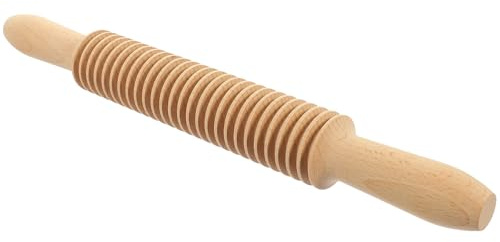 TINEASUR Rodillo de Masa de Madera para Pasta Espagueti Corte Enrejado 4 Mm, Herramienta Multifunción de Cocina para Cortar Fideos y Repostería, Adecuado para Elaboración Casera