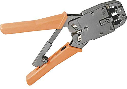 Goobay 77267 Crimpadora Terminales Tenaza Alicates Prensa para prensar clavijas modulares RJ10, RJ11, RJ12, RJ45 incl. corta cables y pelacables