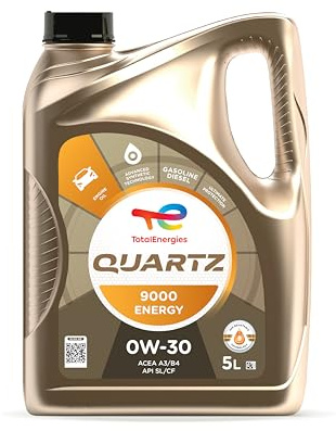TotalEnergies QUARTZ 9000 ENERGY 0W30 - ACEA A3/BS, API SL, Approved by MB 226.5/229.5, VW 502.00/505.00, BMW LL-01, VOLVO VCC 95200356 - SAE 0W30 Advanced Synthetic Engine Oil - 5L
