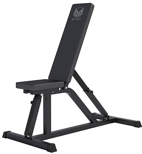 GYRONETICS® Hantelbank - Multifunktion, Rückenlehne 8-Fach und Sitz 3-Fach verstellbar, 120 x 53,5 x 115 cm, bis 200kg Belastbar - Schrägbank, Trainingsbank, Flachbank, Weight Bench, Fitness