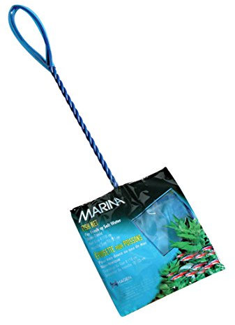 Marina Fine Soft Mesh Fish Net with Plastic Coated Handle, 10 cm/ 4-inch,Blue