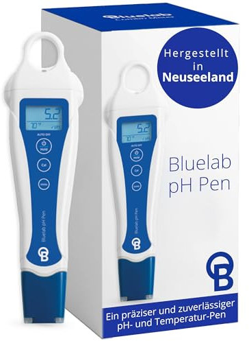 Bluelab pH Pen - Genau bis ±0,1 pH, langlebig, wasserdicht, schwimmfähig, schnell, stabil, Doppelsonde, Temp.-Kompensation, leicht kalibrierbar – Hergestellt in Neuseeland