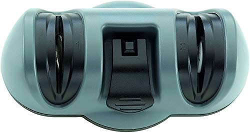 TAYLORS EYE WITNESS ABS/TPE/Diamond Wheel/Ceramic Wheel Two Stage Suction Grip Knife Sharpener, Pack of 1, Black