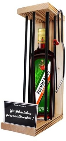 Personalisierte Geschenke für Männer Frauen Geschenkidee - Eiserne Reserve Black Edition Kuemmerling Likör (1 x 0.50 l) incl. Notsäge - Papa Mama Geburtstag Hochzeit
