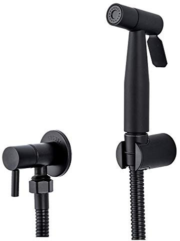 GLYYR Schwarz Bidet Handbrause mit Einzelne Erkältung Edelstahl Bidet Sprayer Set Einzelgriff Bad Bidet WC-Sprühpistole für Persönliche Hygiene, Intimreinigung