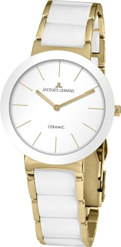 JACQUES LEMANS Damen-Uhren Analog Quarz One Size Weiß 32016864