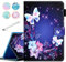 Fancity Case Fits Amazon Kindle Fire HD 8 & HD 8 Plus Tablet (12th Generation/10th Generation, 2024/2022/2020 Release) 8, PU Leather Standing Cover with Smart Auto Sleep/Wake & Card Slot, Butterfly