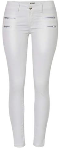 Andiwa Dambyxor i konstläder låg midja dubbel dragkedja rumpa push-up stretch skinny PU sexiga leggings petite/vanlig/lång