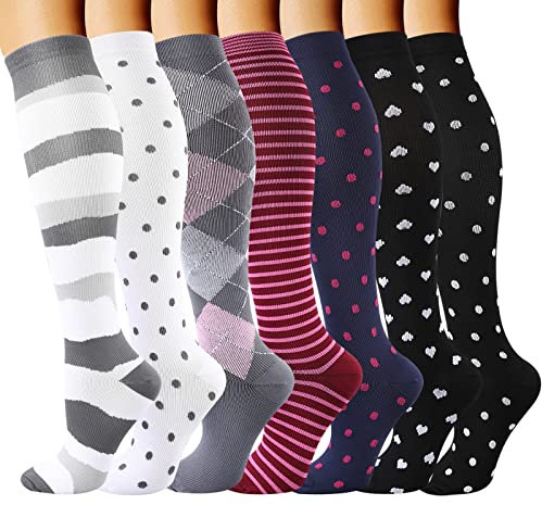 DRESHOW Kompressionsstrümpfe für Damen & Herren, Kompressionssocken für Sport Laufen Flugreisen Radfahren