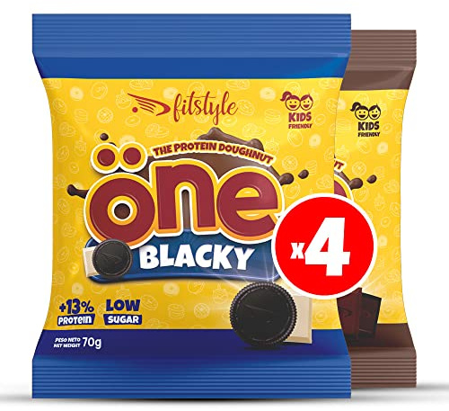 [x4] Dónuts proteicos öNE | Inyectados de crema proteica | Con clara de huevo | Sin aceite de palma | Para toda la familia (4 x Blacky)