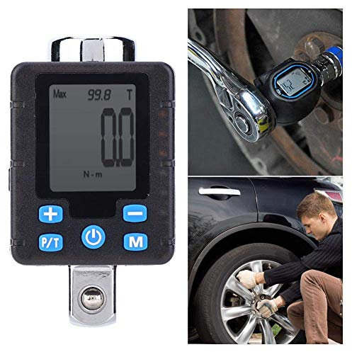 LARIAU Digitaler Drehmomentschlüssel Adapter Elektronische Digitalanzeige Einstellbarer Drehmomentmesser Schlüsselsteckschlüssel Werkzeugstahl Torsionsmessgerät Tester (DBA4-200)