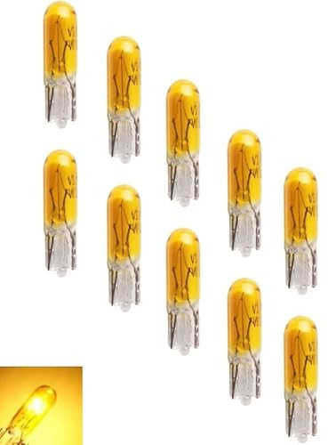 Maxxoni - 10x GELB W1,2W 12V T5 Glassockellampe Tacho Cockpit Auto Instrumentenbeleuchtung