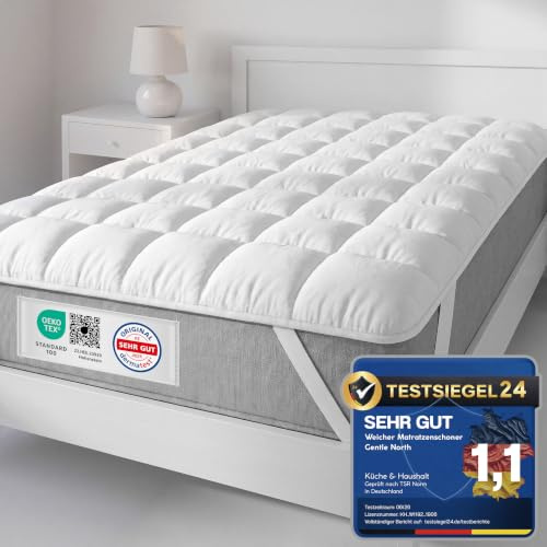 Besonders weicher Matratzenschoner 200x200cm - Matratzenauflage für Matratzen bis 30cm - Bei 60°C waschbar & Öko-Tex für mehr Hygiene im Bett - Unterbett als Schutz für Boxspringbett & Topper