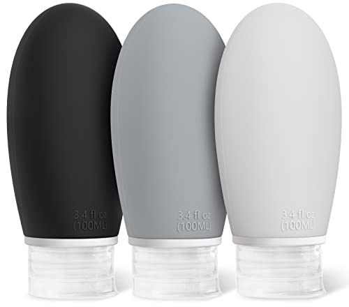 Opret 100ml Silicone Travel Bottle for Toiletries, 3 Pack Leak Proof | Travel Containers, TSA Approved, Refillable, Squeezable, Travel Essentials, for Shampoos, Conditioner, Cream