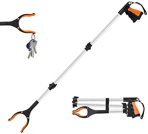 Litter Pickers, Heavy Duty Aluminum Long Arm Mechanical Grabber Reacher Rubbish Pick Up Tools, Lightweight Extender Gripper Tool Handy Assist Reaching Aid for Adults