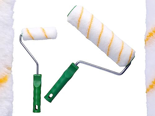 ToolSpace Girpaint Malerset Streichen – Farbroller Wandfarbe Malerrolle Malerset – Malerbedarf, Werkzeuge & Tapeten – Lackrollen für Lacke – Malerrolle Klein – 25cm & 11cm