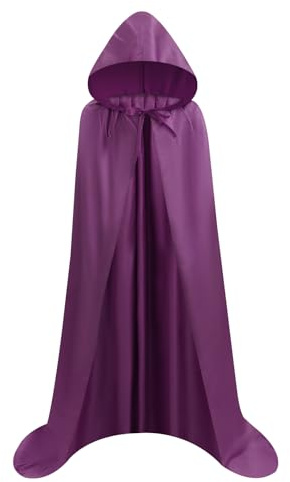 Proumhang Cape à capuchon Violet Foncé Déguisement Adulte Costume Halloween Carnaval Noël L