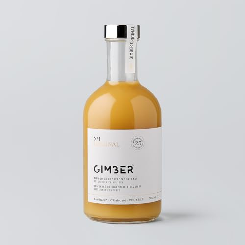 GIMBER Organic Ginger Concentrate 500 ml | Alcohol-free organic drink made from ginger, lemon and herbs | Premium Ginger Essence