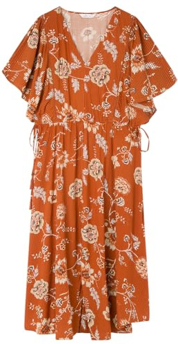 SPRINGFILED Vestido Midi Estampado Asimétrico, Vestido Mujer, Brown, 34