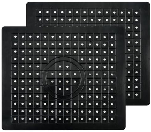 sinzau Spülbeckeneinlage, 2 Stücke Abtropfmatte, Lebensmittelechtes PVC, 31 x 26 cm, Schwarz