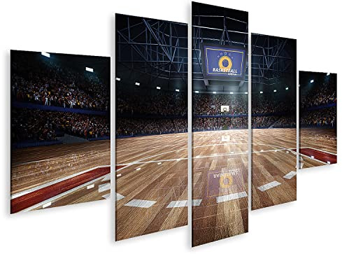 islandburner Prime Bild auf Leinwand Basketball Platz Arena Lichter Fans Bilder Wandbilder Poster