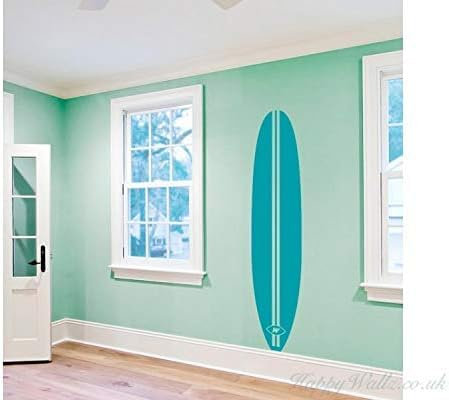 Rakelfix Surfbrett Wandtattoo Surfer Surfing 130cm Aufkleber Sticker Autoaufkleber Wandtattoo Surf Kite Surfen Wassersport Fun Sea