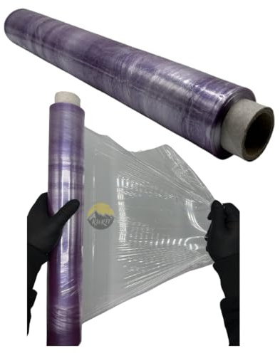 KURTT - Frischhaltefolie lila - 1 Rolle - 45 x 300m - Haushaltsfolie - Wickelfolie - Schutzfolie - Aufbewahrungsbox - Plastikfolie - PVC Folie - Folienrolle - Folienspender - Folie - Frischhaltefolie