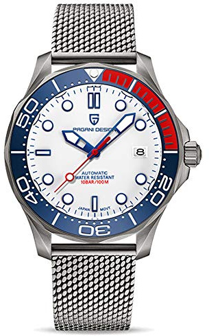 Pagani Design 1667 Orologio da uomo automatico alla moda per immersioni subacquee NH35 Movimento Rotante Lunetta in Ceramica Impermeabile Nylon Gomma Business Sport Orologio a carica automatica