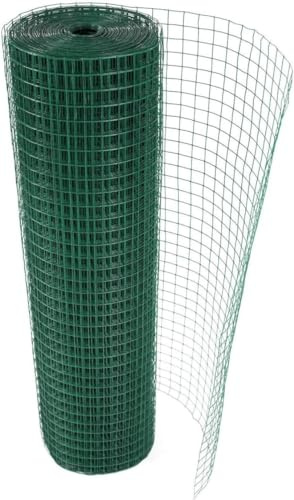 BLUEBRIT® Green PVC Coated Welded Wire Mesh Grid, Robust and Flexible Fencing Solution for Gardens, Aviaries (0.9M X 45M)