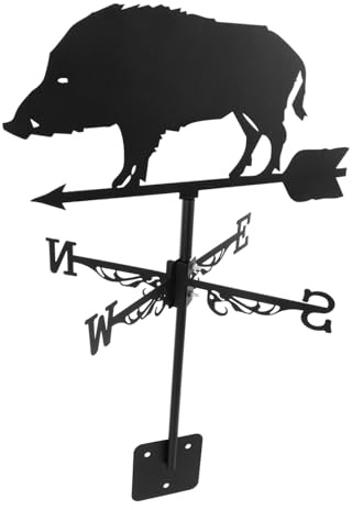 BCOATH Wetterhahn Wildschwein Windfahne Dekoration Für Garten Präziser Windrichtungsanzeiger Rustikales Design Für Garten Wetterfest Und Langlebig Für Außenbereiche