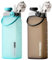 IZZIbottle Botella de Agua Plegable de Silicona 600ml, Sin BPA, Botella agua Gimnasio. Calidad Médica, Estanca, Compacta, Ligera y Reutilizable. Botella niños, Viajes, Senderismo, Camping (BLACK)