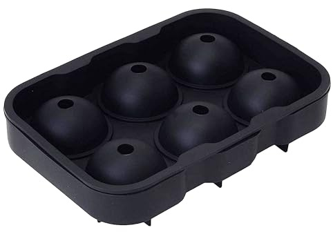 Iskubsform i silikon för 6 kulor à 4,5 cm – rund isbitsform för drycker och cocktails – återanvändbar, BPA-fri, diskmaskinssäker, gjord av flexibel silikon
