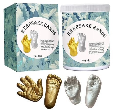 VANZACK Handabdruckset Für Neugeborene 3d Andenken Hand Fuß Abformset Hautfreundliches Gips Material Detailreiche Abdruckform Babyparty Geschenk