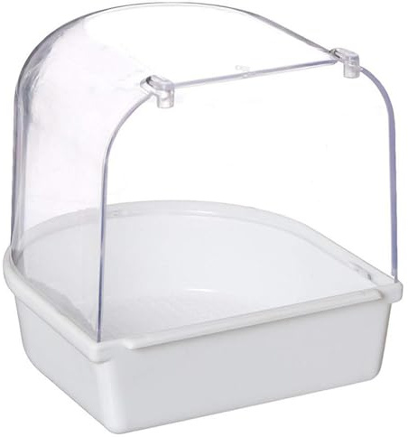Lawnrden Baignoire d'oiseau Transparent pour Les Petits Oiseaux Accessoires de Cage de Perruche