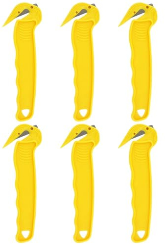 JDNFKG 6 Pièces De Couteaux Utilitaires Jaunes, Couteaux De Travail Simples Et Portables, Ouvre-Emballages, Coupe-Cartons.