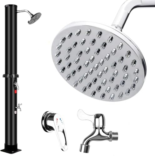 Inoamity Solardusche Garten 40L- Automatische Aufheizung bis 60°C, Gartendusche Einfache Installation, Verstellbarer Wasserhahn & 360°-Duschkopf für Pool, Camping, Außendusche