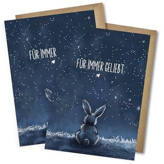 WBdesignz 2er-Set Schöne Sternenkind Karte - Einfühlsame Gedenkkarte Für immer Geliebt Aufrichtige Kondolenzkarte Baby Beileid Kindstod mit Umschlägen DIN A6 (2er-Set)