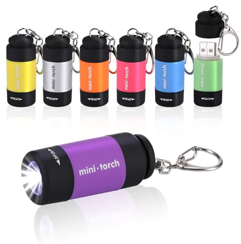 Kssvzz 7 Stück Mini LED Taschenlampe mit Schlüsselanhänger