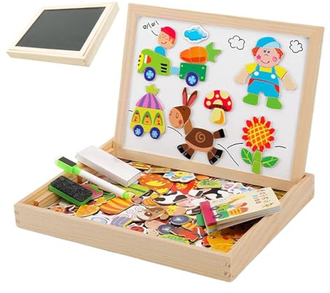 Pizarras Magnéticas Para Niños - Pizarra Magnética De Madera - Juguete De Pizarra Blanca Para Niños Niñas Bebé, Juego Educativo Aula Preescolar Dibujo Escuela,Actividades De Aprendizaje Para Niñas Y N